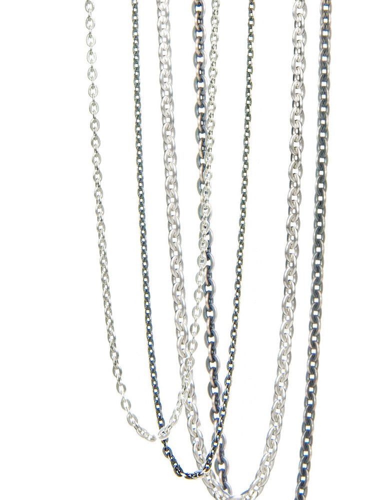 Feine Ankerkette Halskette silber