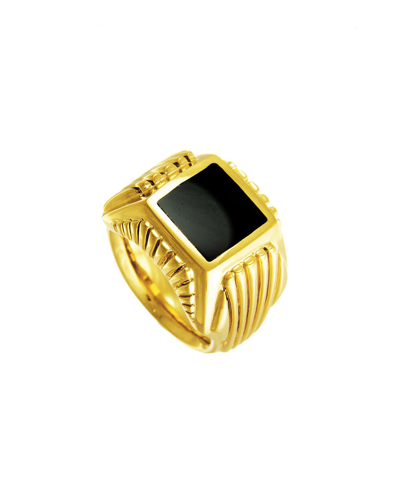 BOSTON Ring schwarzer Onyx